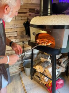 Freshly cooked pizza